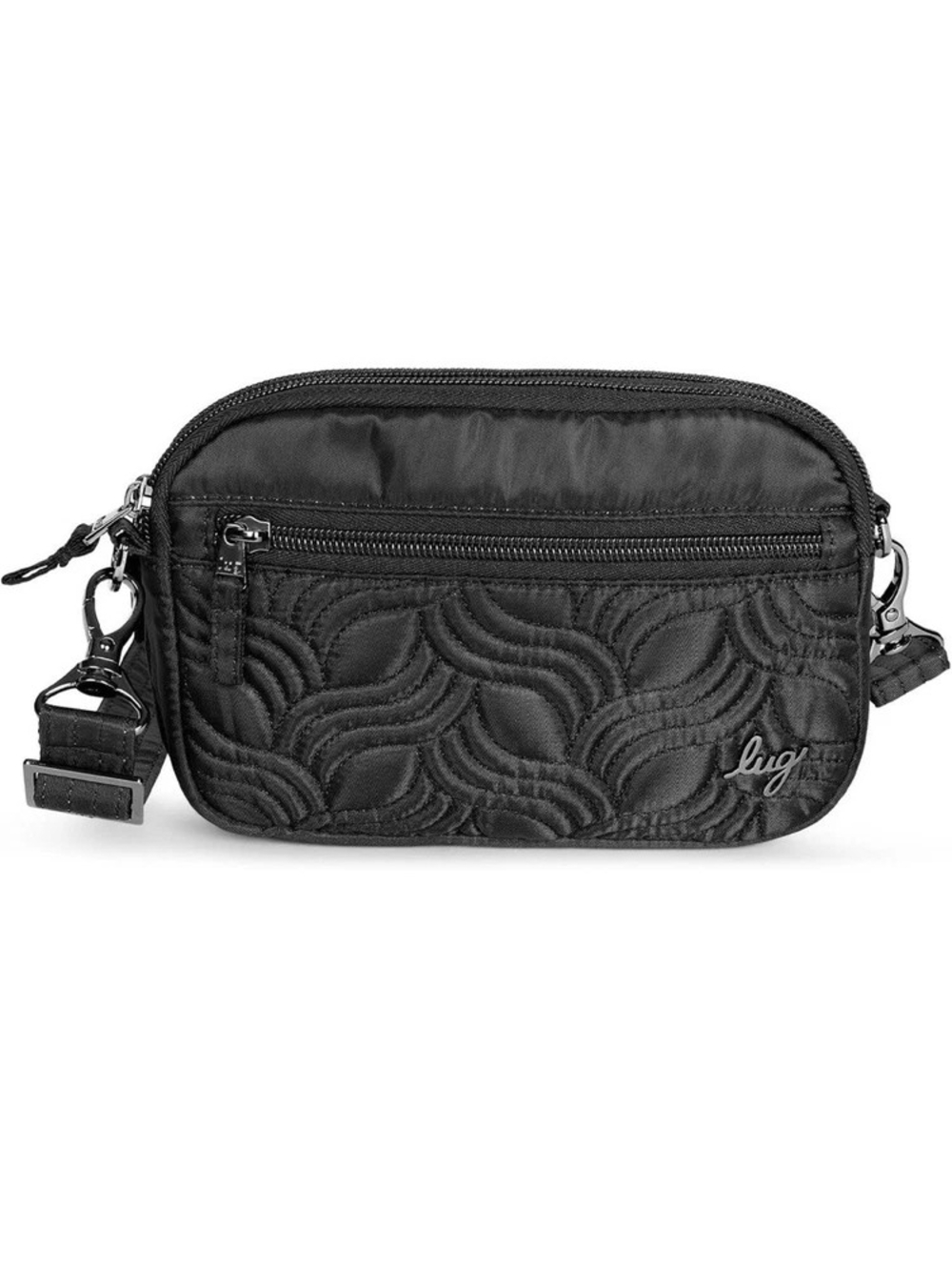 lug Super Coupe Black Quilted Wave Crossbody